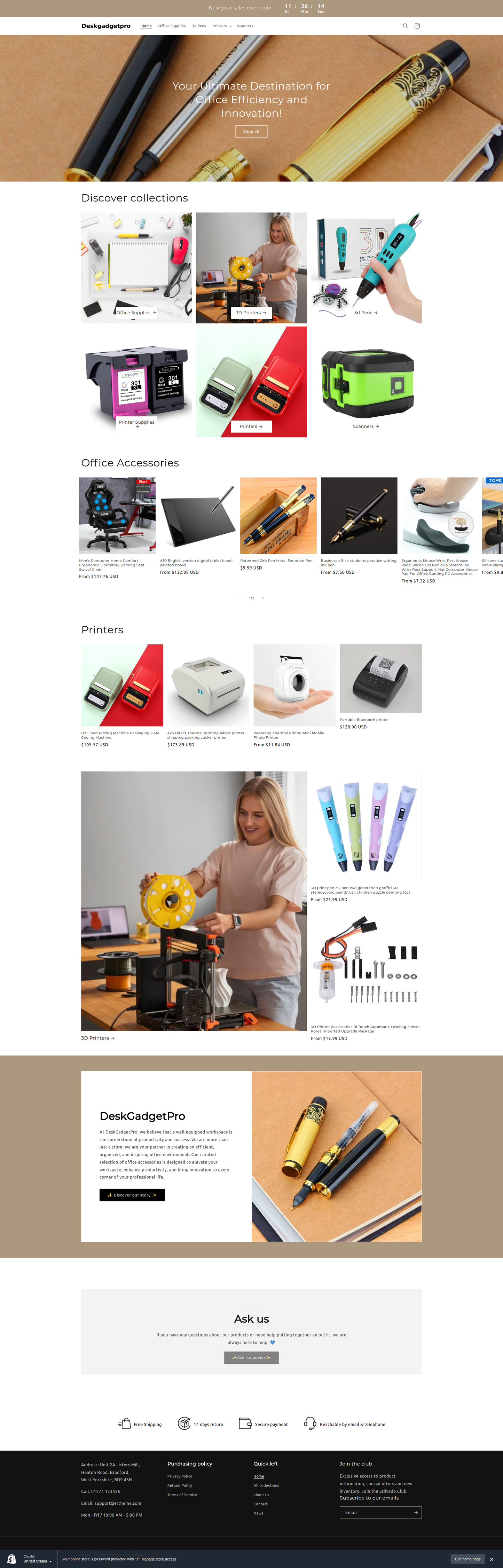 Deskgadgetpro - Electric Gadget shopify dropship store - single product - Ready to launch!