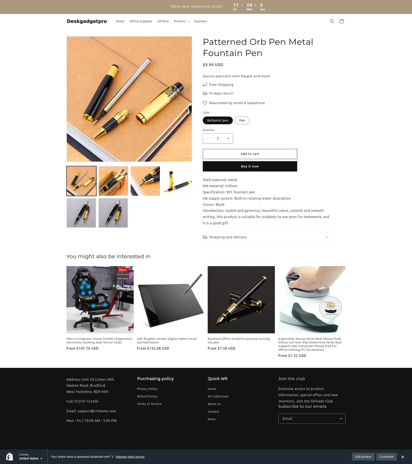 Deskgadgetpro - Electric Gadget shopify dropship store - single product - Ready to launch!