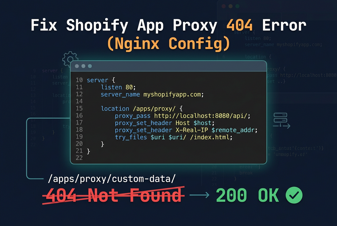 Fix Shopify App Proxy 404 Error (Nginx Config)