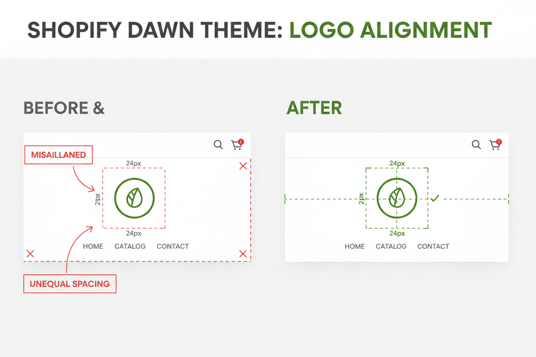 Fixing Header Logo Alignment &amp; Display Issues in Shopify (Dawn Theme)