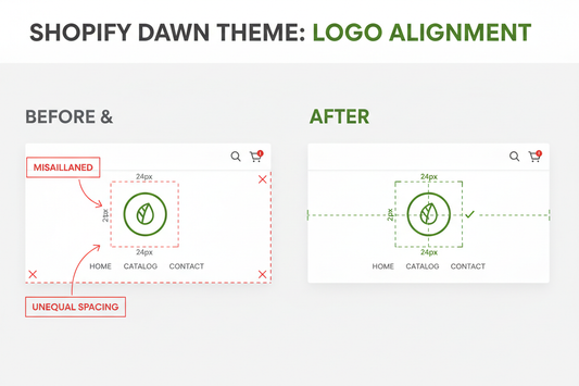 Fixing Header Logo Alignment &amp; Display Issues in Shopify (Dawn Theme)