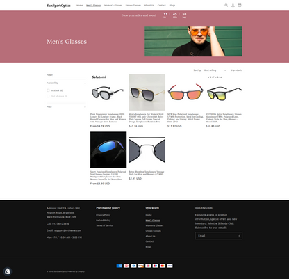 Sunsparkoptics - single product dropship eyewear store - Ready to Launch!