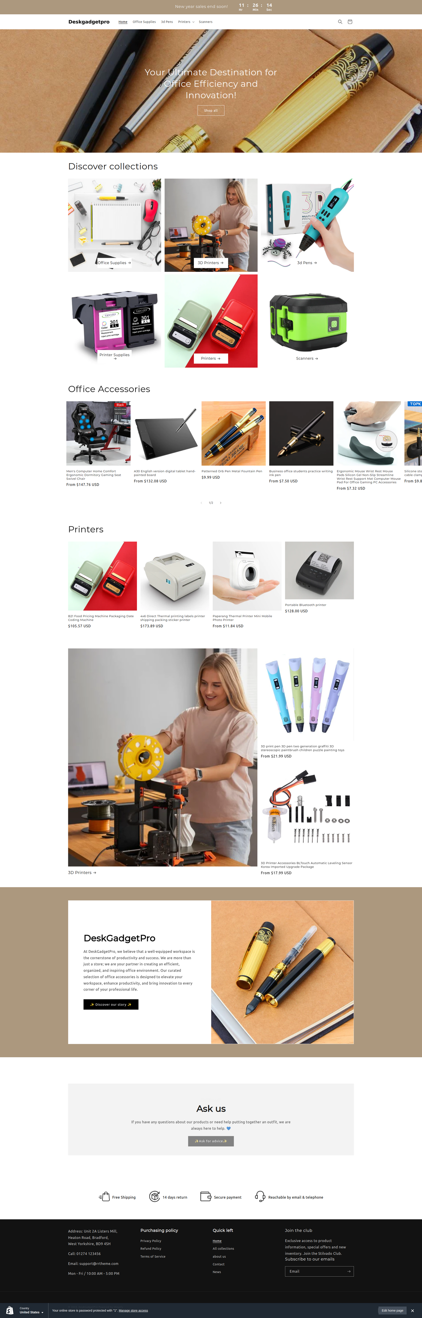 Deskgadgetpro - single product dropship gadget store - Ready to launch!