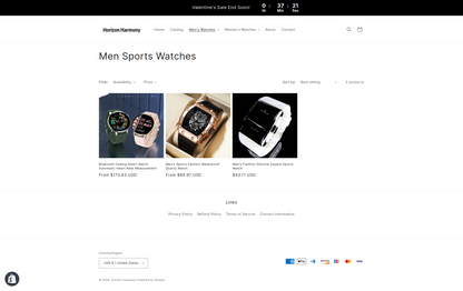 Horizon Harmony Watches Shopify dropship Store - Ready to Launch!