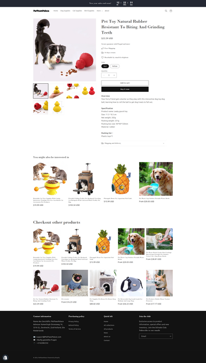 Petpawspalace pet items dropship store - Ready to launch!