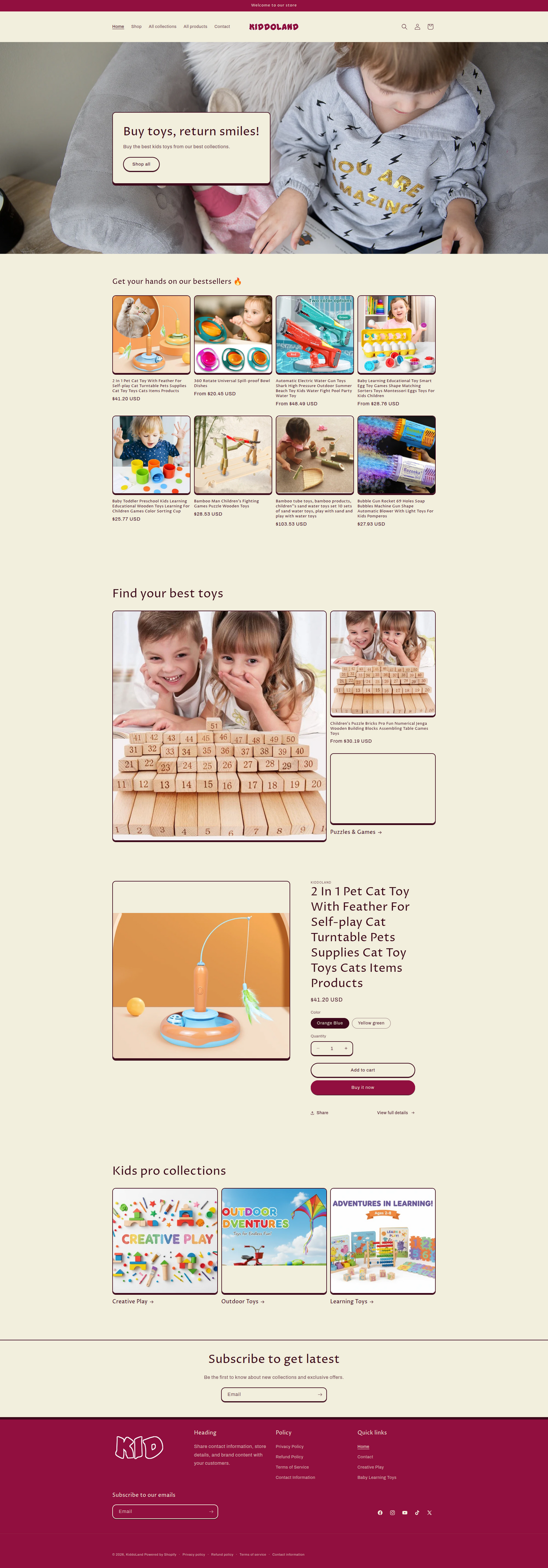 KiddoLand - Kids Toys & Acceessories - Single products  - Ready to launch!