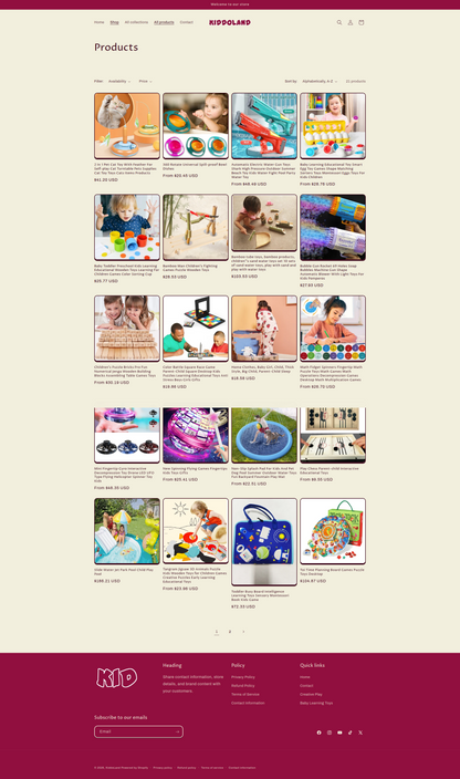 KiddoLand - Kids Toys & Acceessories - Single products  - Ready to launch!