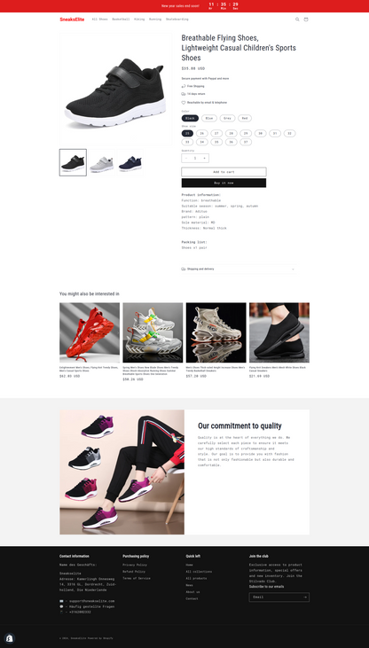 SneaksElite - Single product dropship sneaker store - Ready to launch!