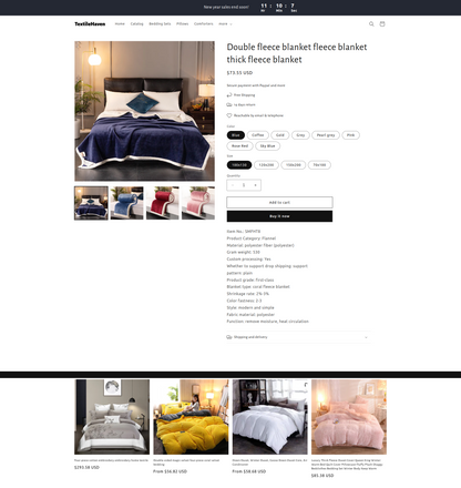 TextileHaven Clothing Dropshipping Shopify Store – Ready to Launch!